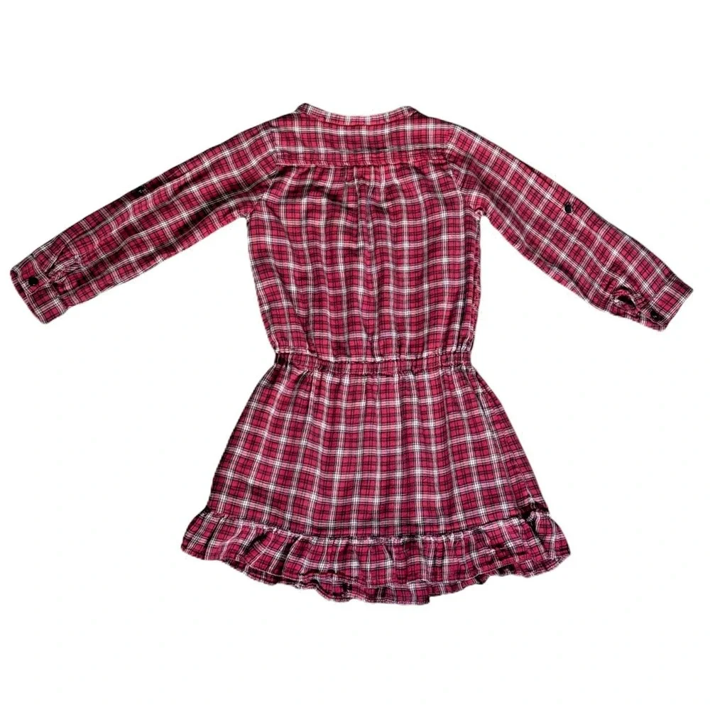 Gap Kids Red Tartan Plaid Dress 5 years Long Sleeve Back to School Y2K